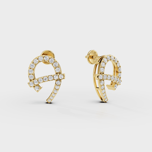 Curvross Diamond Earring - Cyera Gems & Jewellery