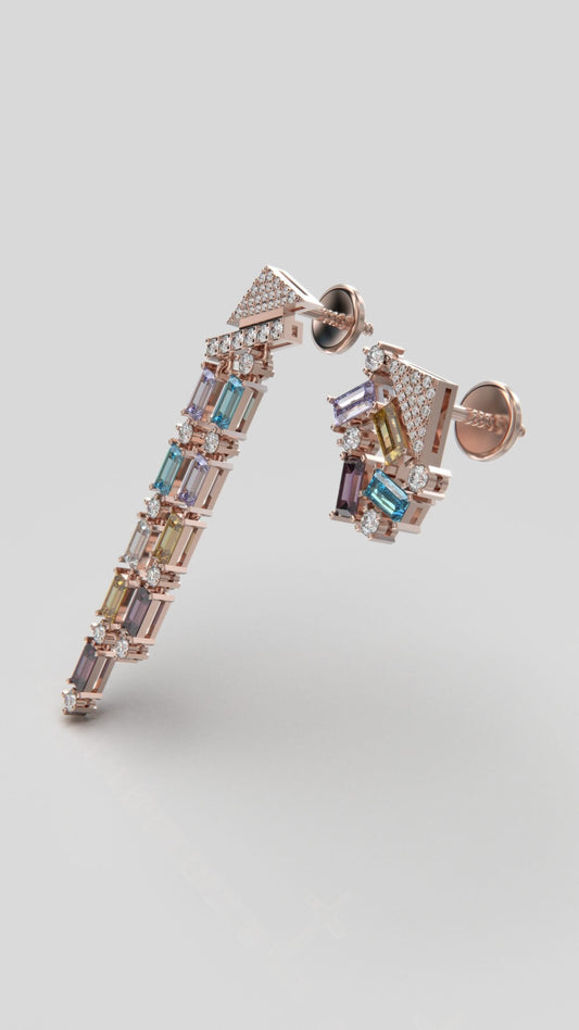"Spectrum A Luxury Earrings - \"Lab Grown\", \"Rose Gold\" - Cyera Gems & Jewellery"