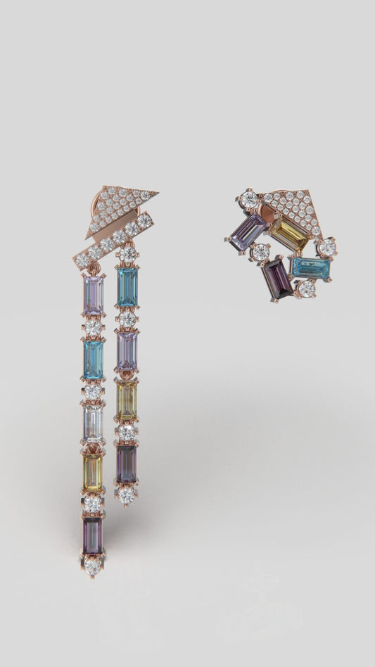 "Spectrum A Luxury Earrings - \"Natural\", \"Rose Gold\" - Cyera Gems & Jewellery"