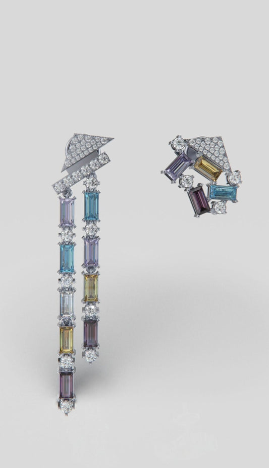 "Spectrum A Luxury Earrings - \"Natural\", \"White Gold\" - Cyera Gems & Jewellery"