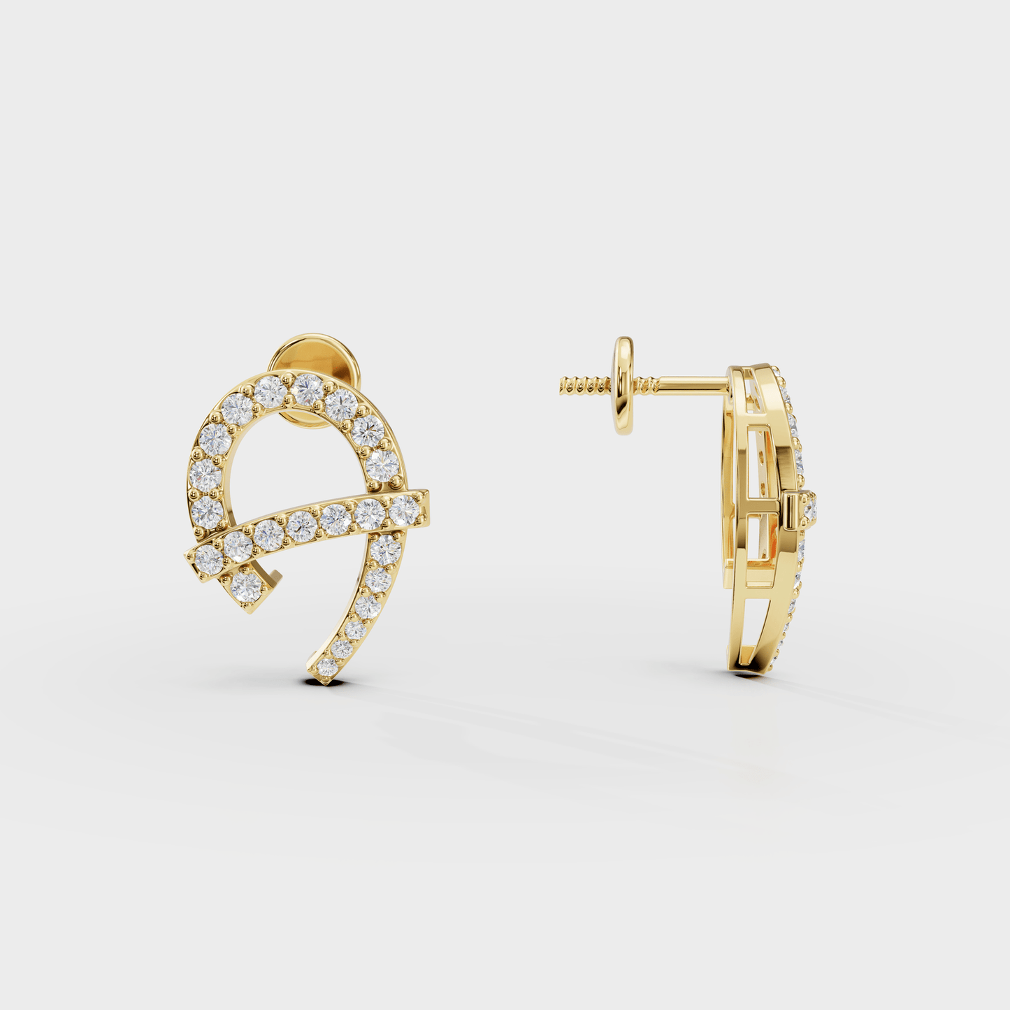 Curvross Diamond Earring - Cyera Gems & Jewellery