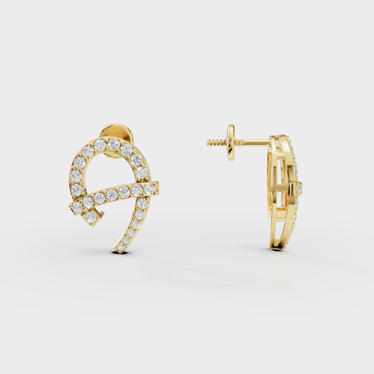 Curvross Diamond Earring - Cyera Gems & Jewellery