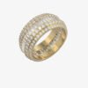 a gold ring with diamonds