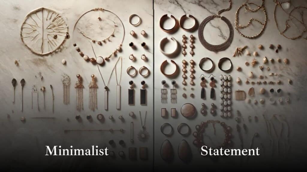Minimalist jewellery vs statement jewellery